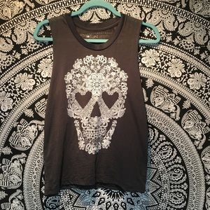 Lacy skull tank top
